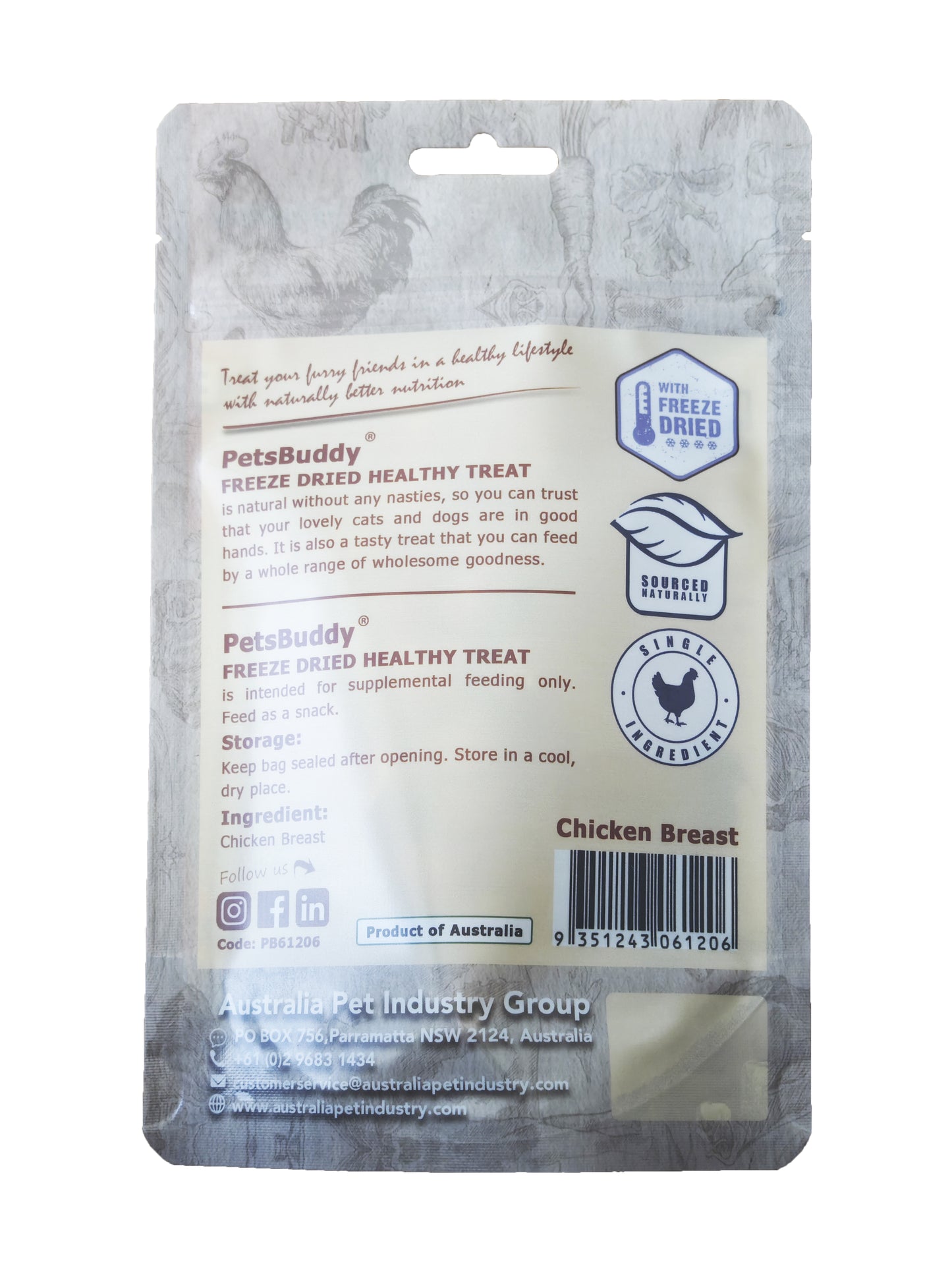 PetsBuddy Freeze Dried Chicken Cubes 50g