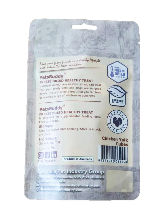 PetsBuddy® Freeze Dried Yolk Chicken Cubes 50g