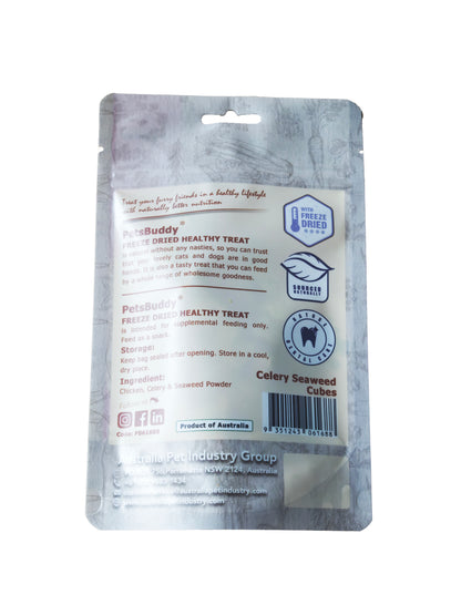 PetsBuddy® Freeze Dried Celery & Seaweed Chicken Cubes 50g