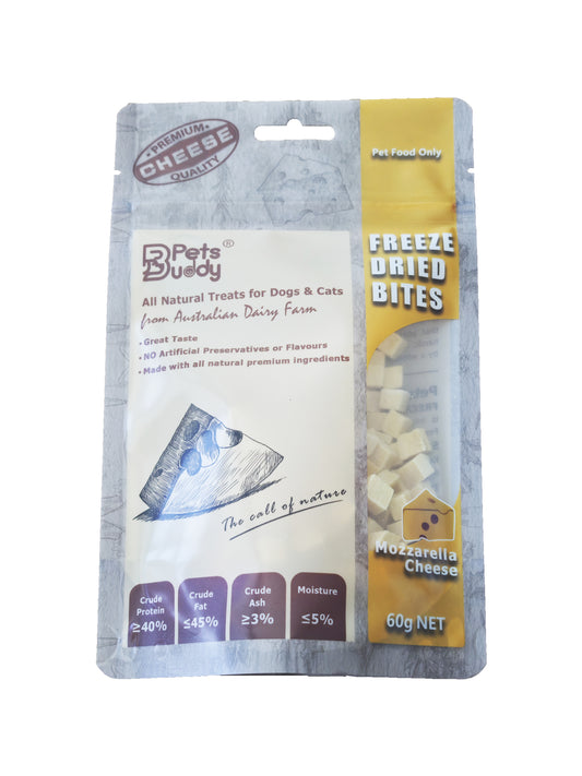 PetsBuddy® Freeze Dried Mozzarella Cheese Cubes 60g