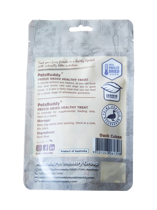 PetsBuddy Freeze Dried Duck Cubes 50g