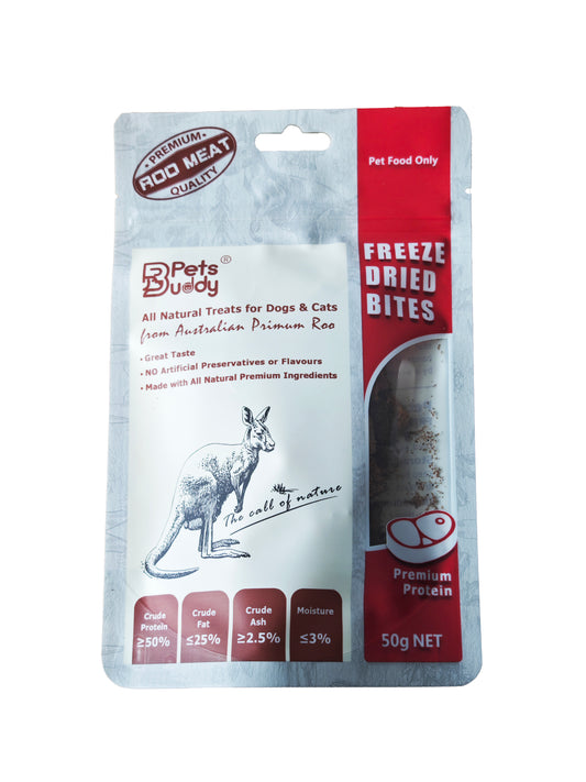 PetsBuddy Freeze Dried Treat Kagaroo Meat 50g