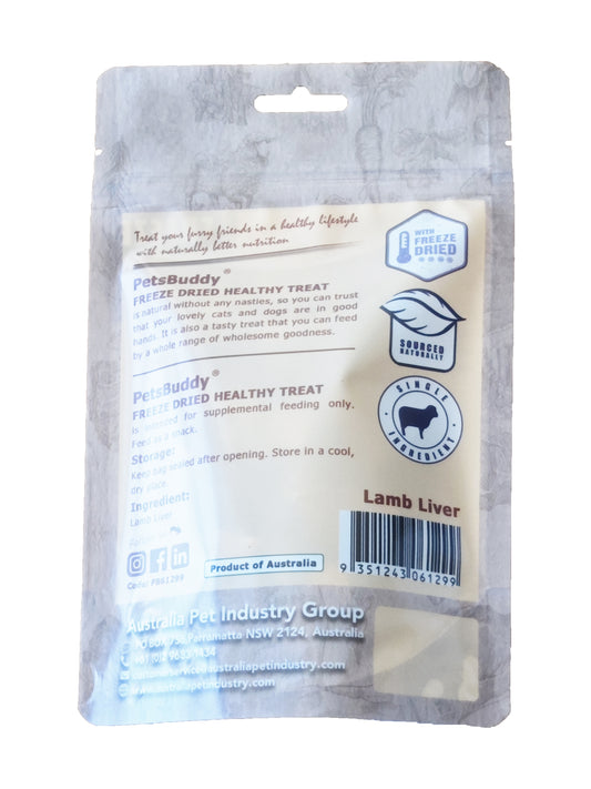 PetsBuddy Freeze Dried Lamb Liver Cubes 50g
