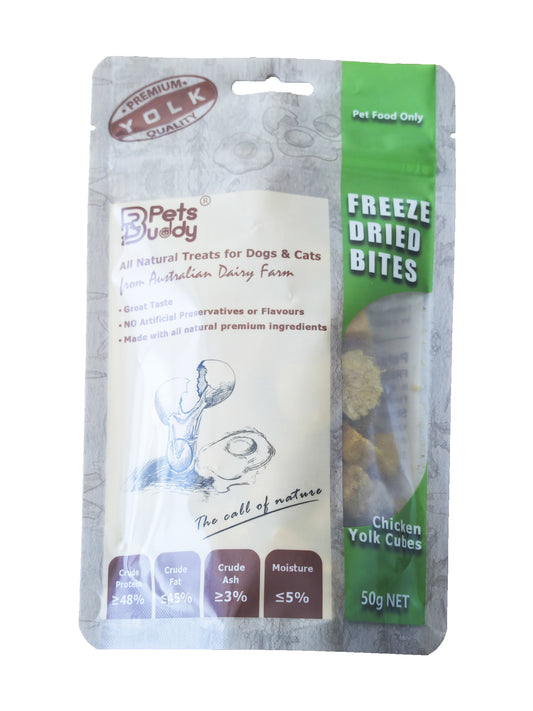 Pets Buddy Freeze Dried Chicken Yolk Cubes 50g - Front